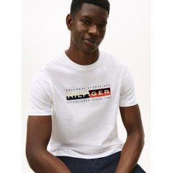 TOMMY HILFIGER TH COLOUR BLOCK GRAPHIC TEE MW0MW40014 YBR-WHITE