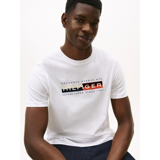 TOMMY HILFIGER TH COLOUR BLOCK GRAPHIC TEE MW0MW40014 YBR-WHITE