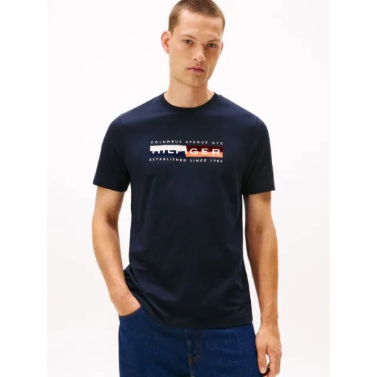 TOMMY HILFIGER TH COLOUR BLOCK GRAPHIC TEE MW0MW40014 DW5-DESERT SKY