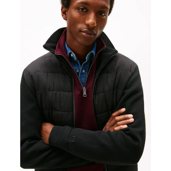 TOMMY HILFIGER DC MIXED MEDIA JACKET MW0MW40774 BDS-BLACK