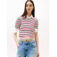 TOMMY JEANS TJW ESSENTIAL SS SWEATER DW0DW19336 0FG-WHITE/RED/NAVY STRIPE