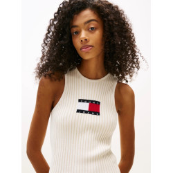 TOMMY JEANS TJW FLAG SWEATER MINI DRESS EX DW0DW20877 YBL-ECRU