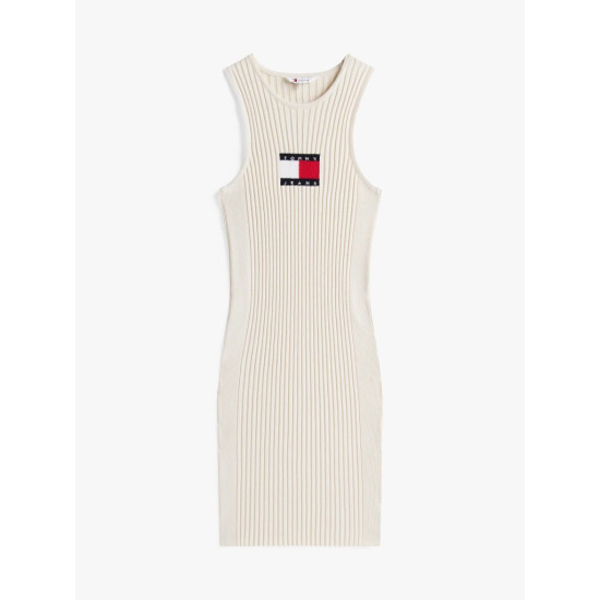 TOMMY JEANS TJW FLAG SWEATER MINI DRESS EX DW0DW20877 YBL-ECRU