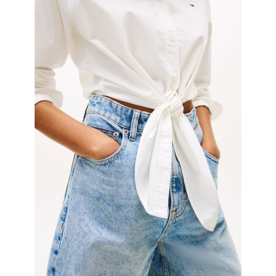 TOMMY JEANS TJW LS TIE FRONT SHIRT DW0DW20990 YBL-ECRU