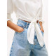 TOMMY JEANS TJW LS TIE FRONT SHIRT DW0DW20990 YBL-ECRU