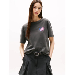 TOMMY JEANS TJW RLX NEON SS TEE EXT DW0DW21358 BDS-BLACK