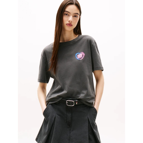 TOMMY JEANS TJW RLX NEON SS TEE EXT DW0DW21358 BDS-BLACK