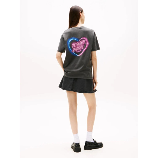 TOMMY JEANS TJW RLX NEON SS TEE EXT DW0DW21358 BDS-BLACK