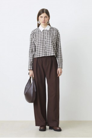 SUNCOO JIO WIDE TROUSERS WITH DRAWSTRINGS C04302H25 60-CHOCO