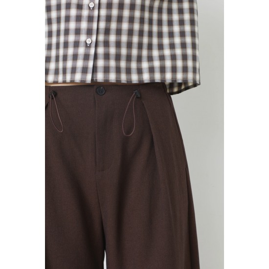 SUNCOO JIO WIDE TROUSERS WITH DRAWSTRINGS C04302H25 60-CHOCO