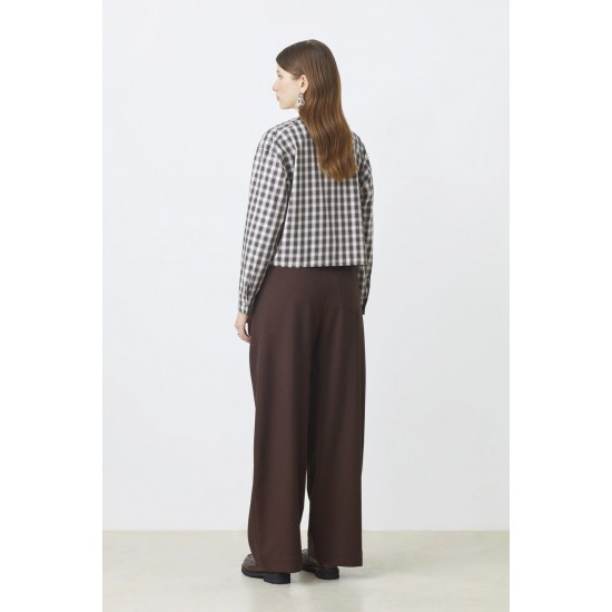 SUNCOO JIO WIDE TROUSERS WITH DRAWSTRINGS C04302H25 60-CHOCO