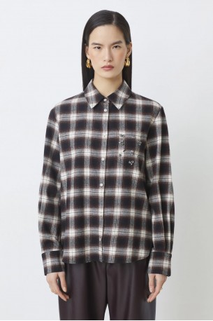 SUNCOO LAZLO CHECKERED SHIRT C07214H25 60-CHOCO