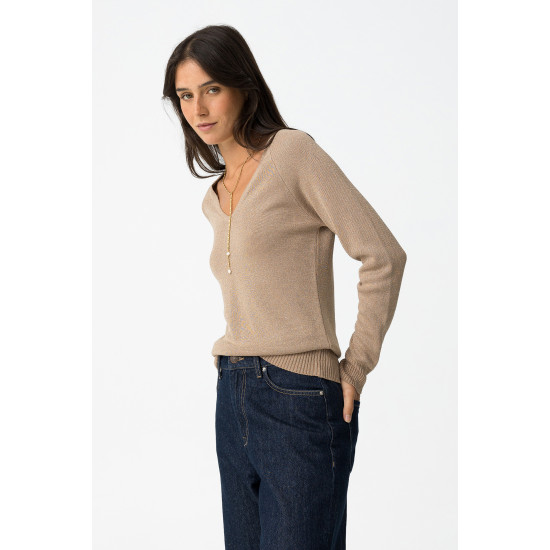 TIFFOSI CASSIA_C METALLIC SWEATER 10061669 182-BEIGE