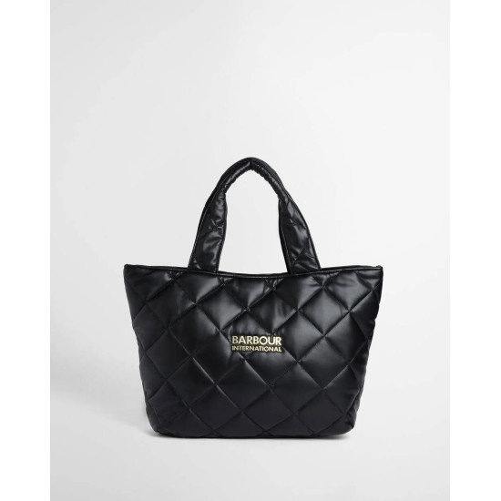 BARBOUR INTERNATIONAL SOFT QUILTED BATTERSEA TOTE BAG LBA0576BK11 BIBK11-BLACK