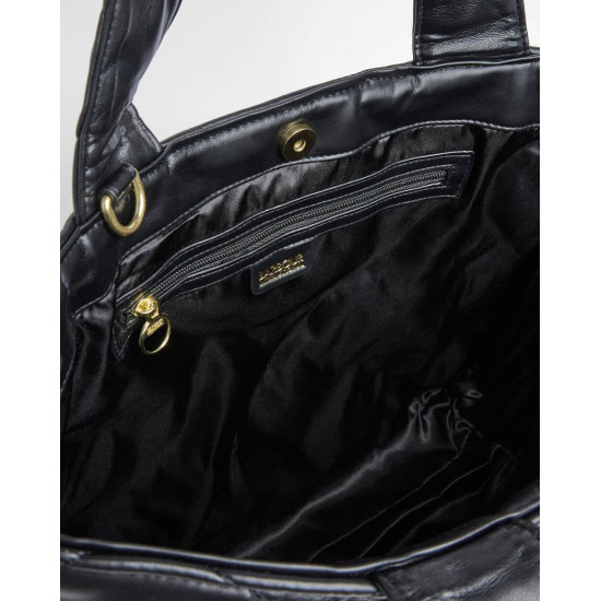 BARBOUR INTERNATIONAL SOFT QUILTED BATTERSEA TOTE BAG LBA0576BK11 BIBK11-BLACK