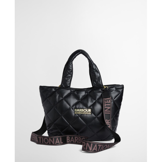 BARBOUR INTERNATIONAL SOFT QUILTED BATTERSEA TOTE BAG LBA0576BK11 BIBK11-BLACK