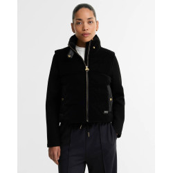 BARBOUR INTERNATIONAL BALATON FAUX-VELVET QUILTED SWEATSHIRT LQS0072BK91 BIBK91-BLACK
