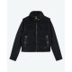 BARBOUR INTERNATIONAL BALATON FAUX-VELVET QUILTED SWEATSHIRT LQS0072BK91 BIBK91-BLACK