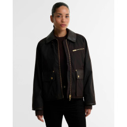 BARBOUR INTERNATIONAL DONNINGTON WAXED JACKET LWX1555RU91 BIRU91-RUSTIC/TRUFFLE NRTH CHECK