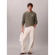 CALVIN KLEIN LS WAFFLE BADGE CREWNK TEE LV040EM217 LDY-DUSTY OLIVE