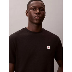 CALVIN KLEIN SS WAFFLE BADGE CREWNK TEE LV04RD008G UB1-BLACK