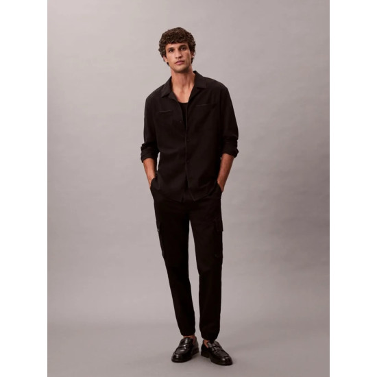 CALVIN KLEIN SKINNY ELASTIC TWILL CARGO PANTS LV04RD608G UB1-BLACK