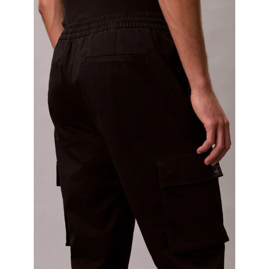 CALVIN KLEIN SKINNY ELASTIC TWILL CARGO PANTS LV04RD608G UB1-BLACK
