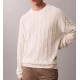 CALVIN KLEIN LS EASY AOP COTTON CREWNECK SWEATER LV04RE301G YAS-ECRU