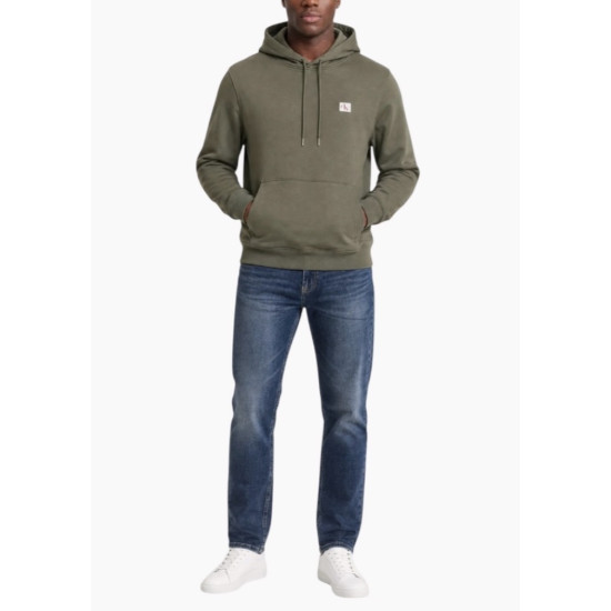 CALVIN KLEIN CL LS 350TERRY WVN LBL HOODIE LV04RG269G LDY-DUSTY OLIVE