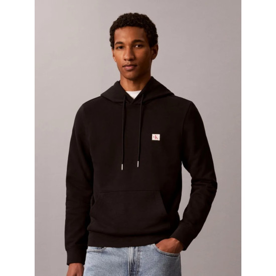 CALVIN KLEIN CL LS 350TERRY WVN LBL HOODIE LV04RG269G UB1-BLACK