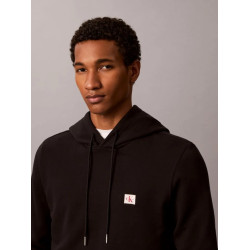 CALVIN KLEIN CL LS 350TERRY WVN LBL HOODIE LV04RG269G UB1-BLACK
