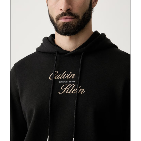 CALVIN KLEIN CL LS 350TERRY SCRIP HOODIE LV04RG271G UB1-BLACK