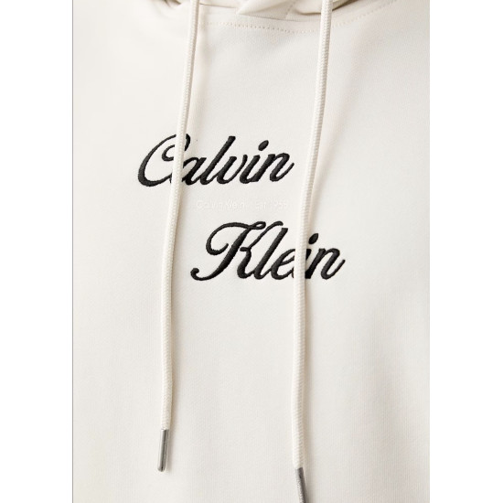 CALVIN KLEIN CL LS 350TERRY SCRIP HOODIE LV04RG271G YAS-WHITE