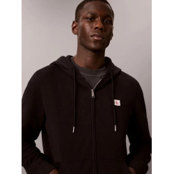 CALVIN KLEIN CL LS 350TERRY WVN LBL FZ HOODIE LV04RH234G UB1-BLACK