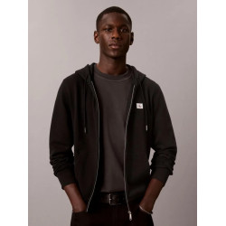 CALVIN KLEIN CL LS 350TERRY WVN LBL FZ HOODIE LV04RH234G UB1-BLACK