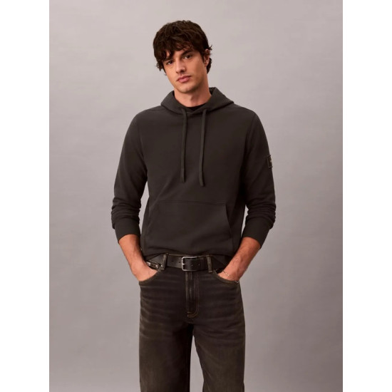 CALVIN KLEIN LS EU 350TERRY BADGE HOODIE LV04RJ201G 8MN-PIRATE BLACK