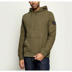 CALVIN KLEIN LS EU 350TERRY BADGE HOODIE LV04RJ201G LI1-OLIVE NIGHT 