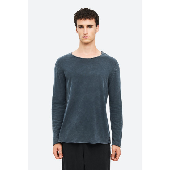 DIRTY LAUNDRY RAW EDGES LONGSLEEVE DLML000168 VINTAGE BLUE