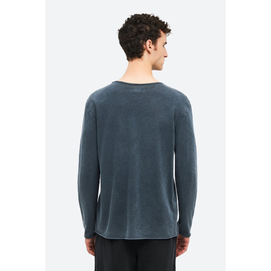 DIRTY LAUNDRY RAW EDGES LONGSLEEVE DLML000168 VINTAGE BLUE