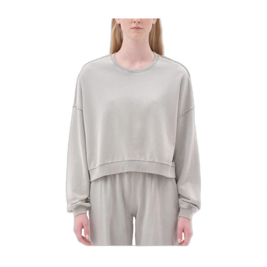 DIRTY LAUNDRY OVERSIZED ASSYMETRIC CREWNECK DLWC000036 VINTAGE GREIGE