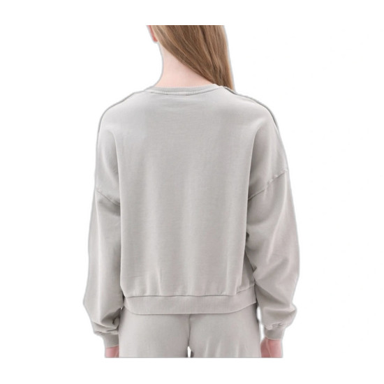 DIRTY LAUNDRY OVERSIZED ASSYMETRIC CREWNECK DLWC000036 VINTAGE GREIGE