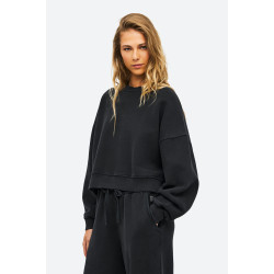 DIRTY LAUNDRY OVERSIZED CREWNECK WITH DESTROYS DLWC000043 VINTAGE BLACK