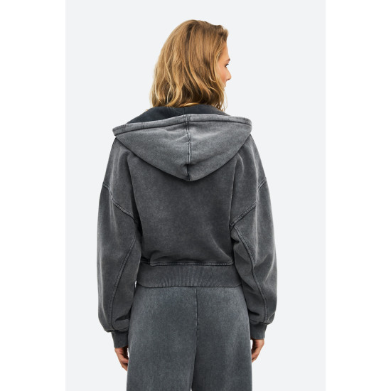 DIRTY LAUNDRY CROPPED FULLZIP WITH SEAMING DLWF000064 VINTAGE GREY 