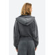 DIRTY LAUNDRY CROPPED FULLZIP WITH SEAMING DLWF000064 VINTAGE GREY 