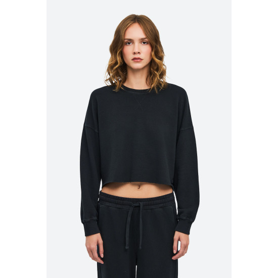 DIRTY LAUNDRY PIQUE FLEECE LONGSLEEVE DLWL000057 VINTAGE BLACK