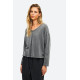 DIRTY LAUNDRY V NECK RELAXED LONGSLEEVE DLWL000064 VINTAGE GREY