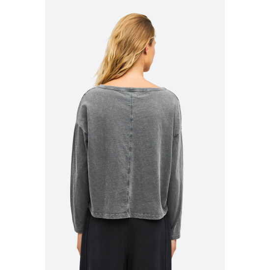 DIRTY LAUNDRY V NECK RELAXED LONGSLEEVE DLWL000064 VINTAGE GREY