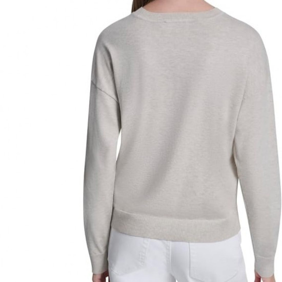 DKNY LOGO PULLOVER DJ6R0241 J1V-PEBBLE HEATHER