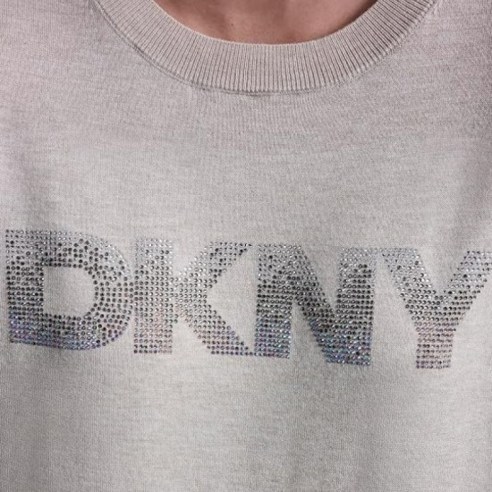 DKNY LOGO PULLOVER DJ6R0241 J1V-PEBBLE HEATHER
