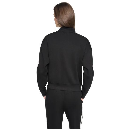 DKNY SIDE STRIPE FULL ZIP JACKET DP6J9632 2L5-BLACK/EGGNOG
